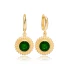 Dainty Round Emerald Dangle Sterling Silver Earrings