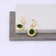 Dainty Round Emerald Dangle Sterling Silver Earrings | 925 Sterling Silver Wholesale | Sade Silver Dainty Round Emerald Dangle Sterling Silver Earrings - Sade 925 Silver Jewelry