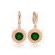 Dainty Round Emerald Dangle Sterling Silver Earrings | 925 Sterling Silver Wholesale | Sade Silver Dainty Round Emerald Dangle Sterling Silver Earrings - Sade 925 Silver Jewelry