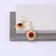 Round Garnet Dangle 925 Sterling Silver Earrings Round Garnet Dangle 925 Sterling Silver Earrings