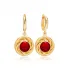 Round Garnet Dangle 925 Sterling Silver Earrings