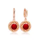 Round Garnet Dangle 925 Sterling Silver Earrings Round Garnet Dangle 925 Sterling Silver Earrings