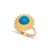 Dainty Round Turquoise Stone Turkish Rings Wholesale Fashion 925 Sterling Silver Jewelry