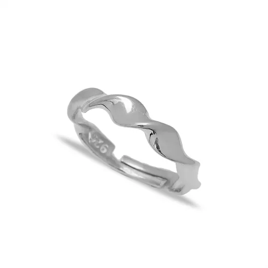 Wave Adjustable 925 Sterling Silver Ring