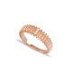 Narrow Ribbed Band CZ Adjustable Sterling Silver Ring