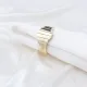 Wide Rectangle Ribbed Band Adjustable 925 Silver Ring