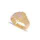 Wide Rectangle Ribbed Band Adjustable 925 Silver Ring