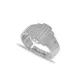 Wide Rectangle Ribbed Band Adjustable 925 Silver Ring