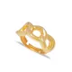Oval Chain Link Band Adjustable Sterling Silver Ring