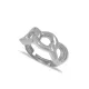 Oval Chain Link Band Adjustable Sterling Silver Ring