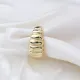 Rounded Ribbed Band Adjustable 925 Sterling Silver Ring