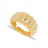 Rounded Ribbed Band Adjustable 925 Sterling Silver Ring