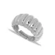 Rounded Ribbed Band Adjustable 925 Sterling Silver Ring