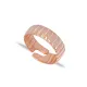 Wide Textured Ribbed Band Adjustable 925 Silver Ring