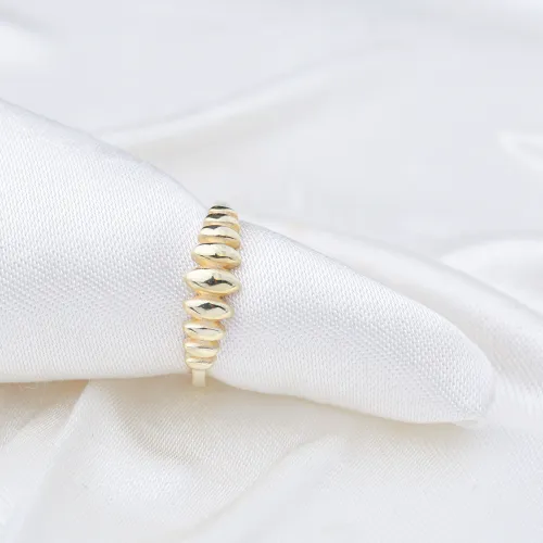 Beaded Open Band Adjustable 925 Sterling Silver Ring