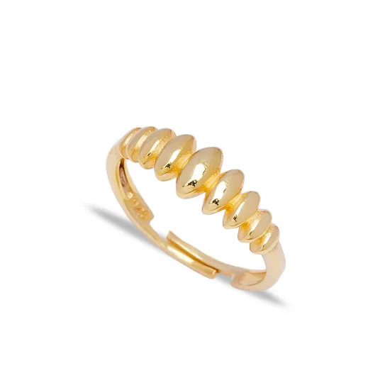Beaded Open Band Adjustable 925 Sterling Silver Ring