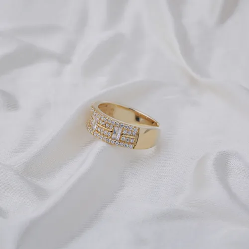 Baguette CZ Adjustable 925 Sterling Silver Ring
