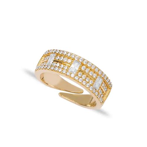 Baguette CZ Adjustable 925 Sterling Silver Ring
