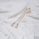 Pink Mallorca Pearl Long 925 Sterling Silver Earrings