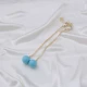 Turquoise Mallorca Pearl Long Sterling Silver Earrings