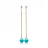 Turquoise Mallorca Pearl Long Sterling Silver Earrings