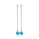 Turquoise Mallorca Pearl Long Sterling Silver Earrings