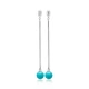 Turquoise Mallorca Pearl Long Sterling Silver Earrings