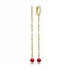 Red Mallorca Pearl Long 925 Sterling Silver Earrings