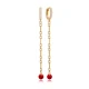 Red Mallorca Pearl Long 925 Sterling Silver Earrings