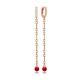 Red Mallorca Pearl Long 925 Sterling Silver Earrings