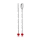 Red Mallorca Pearl Long 925 Sterling Silver Earrings