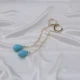 Drop Turquoise Mallorca Pearl Long 925 Silver Earrings