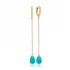 Drop Turquoise Mallorca Pearl Long 925 Silver Earrings