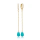 Drop Turquoise Mallorca Pearl Long 925 Silver Earrings