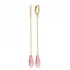 Drop Pink Mallorca Pearl Long Sterling Silver Earrings