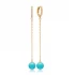 Turquoise Mallorca Pearl Long 925 Silver Earrings