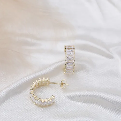 Baguette 925 Sterling Silver Earrings Wholesale