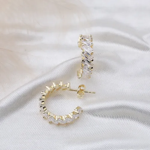 Wholesale Baguette 925 Sterling Silver Earrings
