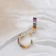 Rainbow CZ Baguette Sterling Silver Earrings Rainbow CZ Baguette Sterling Silver Earrings