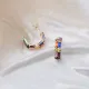 Stylish Rainbow CZ Baguette Sterling Silver Earrings Stylish Rainbow CZ Baguette Sterling Silver Earrings