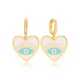 Heart Enamel Evil Eye Dangle Sterling Silver Earrings