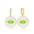 Enamel Evil Eye Design 925 Silver Dangle Earrings