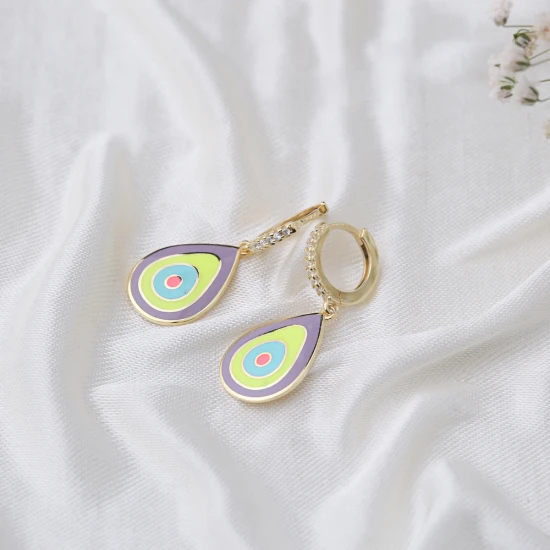 Pear Enamel Dangle 925 Sterling Silver Earrings Pear Enamel Dangle 925 Sterling Silver Earrings