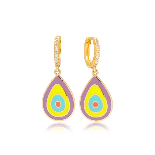 Pear Enamel Charm Wholesale 925 Dangle Earrings