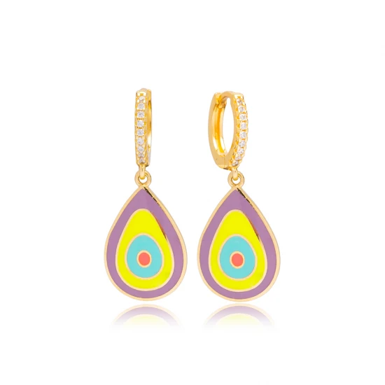 Pear Enamel Dangle 925 Sterling Silver Earrings Pear Enamel Dangle 925 Sterling Silver Earrings