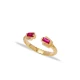 Double Baguette Ruby Adjustable Sterling Silver Ring | 925 Sterling Silver Wholesale | Sade Silver Double Baguette Ruby Adjustable Sterling Silver Ring - Sade 925 Silver Jewelry
