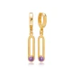 February Amethyst 12mm Dangle Sterling Silver Earrings February Amethyst 12mm Dangle Sterling Silver Earrings