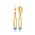 March Blue Aquamarine 12mm Dangle 925 Silver Earrings