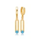 March Blue Aquamarine 12mm Dangle 925 Silver Earrings March Blue Aquamarine 12mm Dangle 925 Silver Earrings