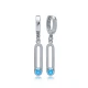 March Blue Aquamarine 12mm Dangle 925 Silver Earrings March Blue Aquamarine 12mm Dangle 925 Silver Earrings